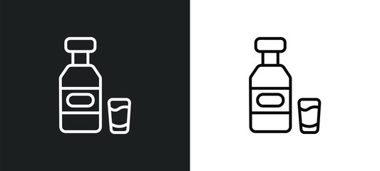 alcohol bottle line icon in white and black colors. alcohol bottle flat vector icon from alcohol bottle collection for web, mobile apps and ui.