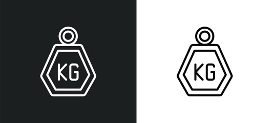 Poster - weight line icon in white and black colors. weight flat vector icon from weight collection for web, 