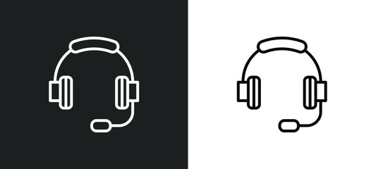 Poster - head line icon in white and black colors. head flat vector icon from head collection for web, mobile