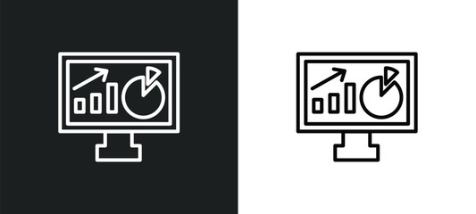 Poster - dashboard line icon in white and black colors. dashboard flat vector icon from dashboard collection 