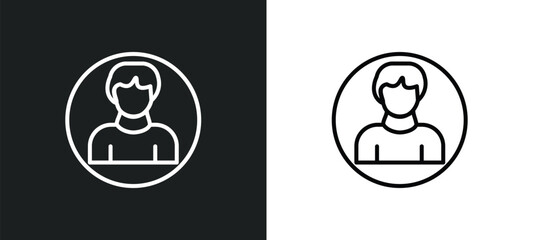 Poster - user line icon in white and black colors. user flat vector icon from user collection for web, mobile apps and ui.