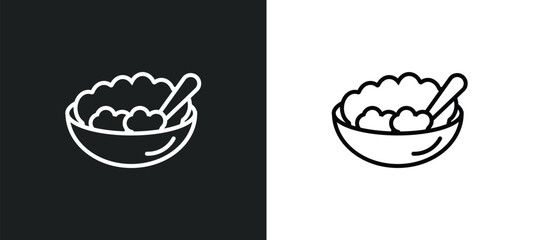 Poster - corn with pine line icon in white and black colors. corn with pine flat vector icon from corn with pine collection for web, mobile apps and ui.