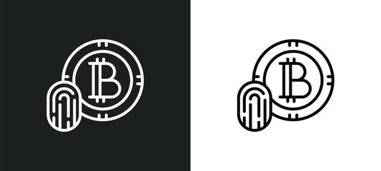 Poster - line icon in white and black colors. flat vector icon from collection for web, mobile apps and