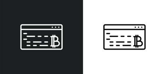 Poster - programming line icon in white and black colors. programming flat vector icon from programming collection for web, mobile apps and ui.