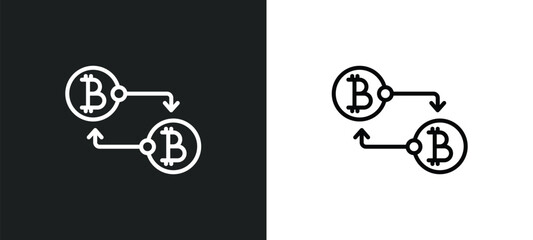 Sticker - peer to peer line icon in white and black colors. peer to flat vector icon from to collection for web, mobile apps and ui.