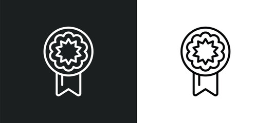 Poster - reward line icon in white and black colors. reward flat vector icon from reward collection for web, mobile apps and ui.
