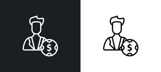 Poster - tester line icon in white and black colors. tester flat vector icon from tester collection for web, mobile apps and ui.