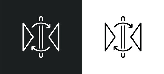 Poster - reflect line icon in white and black colors. reflect flat vector icon from reflect collection for web, mobile apps and ui.