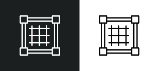 Poster - grid line icon in white and black colors. grid flat vector icon from grid collection for web, mobile apps and ui.