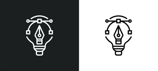 Poster - graphic de line icon in white and black colors. graphic de flat vector icon from graphic de collection for web, mobile apps and ui.