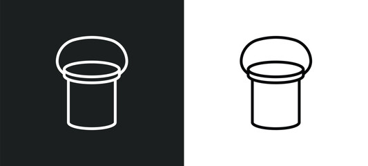 Poster - bucket line icon in white and black colors. bucket flat vector icon from bucket collection for web, mobile apps and ui.