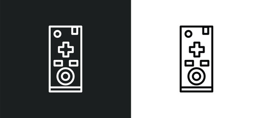 Poster - tv controller line icon in white and black colors. tv controller flat vector icon from tv controller collection for web, mobile apps and ui.