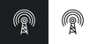 broadcasting line icon in white and black colors. broadcasting flat vector icon from broadcasting collection for web, mobile apps and ui.