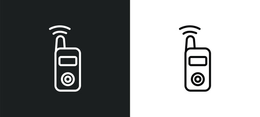 Poster - transmitter line icon in white and black colors. transmitter flat vector icon from transmitter collection for web, mobile apps and ui.
