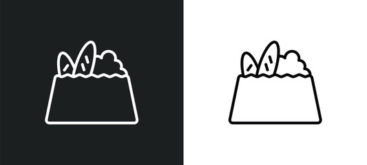 Poster - grocery line icon in white and black colors. grocery flat vector icon from grocery collection for web, mobile apps and ui.
