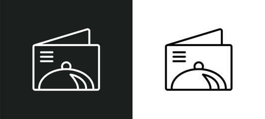 Canvas Print - restaurant card line icon in white and black colors. restaurant card flat vector icon from restaurant card collection for web, mobile apps and ui.