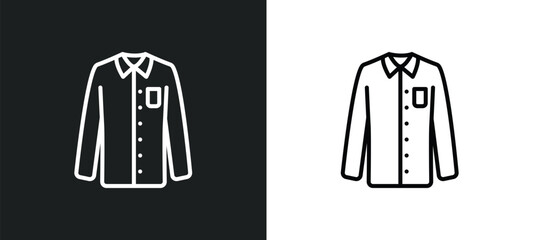 Aufkleber - formal shirt line icon in white and black colors. formal shirt flat vector icon from formal shirt co