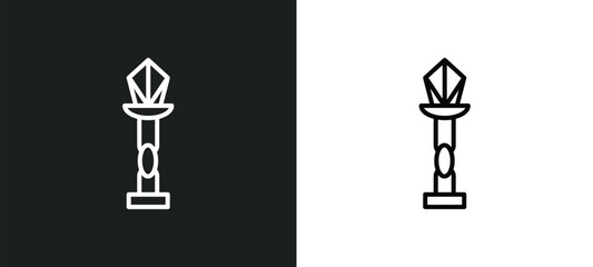 Poster - street lamp line icon in white and black colors. street lamp flat vector icon from street lamp collection for web, mobile apps and ui.