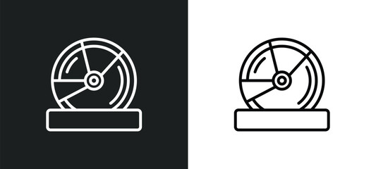 Poster - dvd line icon in white and black colors. dvd flat vector icon from dvd collection for web, mobile apps and ui.