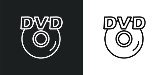 Wall Mural - hd dvd line icon in white and black colors. hd dvd flat vector icon from hd dvd collection for web, mobile apps and ui.