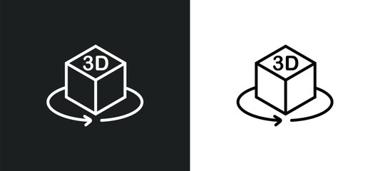 Poster - 3d line icon in white and black colors. 3d flat vector icon from 3d collection for web, mobile apps and ui.