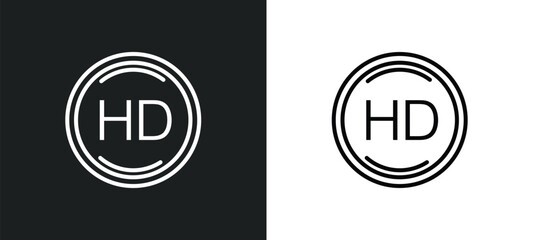 Poster - hd line icon in white and black colors. hd flat vector icon from hd collection for web, mobile apps and ui.