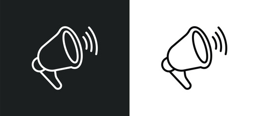 Poster - loudspeaker line icon in white and black colors. loudspeaker flat vector icon from loudspeaker collection for web, mobile apps and ui.