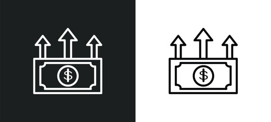 Poster - spending line icon in white and black colors. spending flat vector icon from spending collection for web, mobile apps and ui.