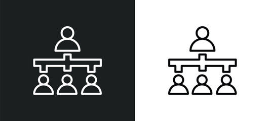 Poster - department head line icon in white and black colors. department head flat vector icon from department head collection for web, mobile apps and ui.