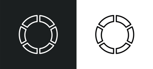 Poster - data analytics flow line icon in white and black colors. data analytics flow flat vector icon from data analytics flow collection for web, mobile apps and ui.