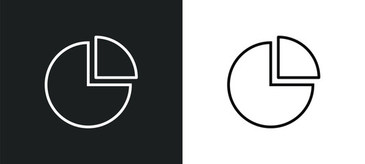 Poster - data analytics circular line icon in white and black colors. data analytics circular flat vector icon from data analytics circular collection for web, mobile apps and ui.