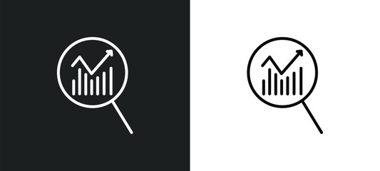 Poster - data analytics line icon in white and black colors. data analytics flat vector icon from data analytics collection for web, mobile apps and ui.