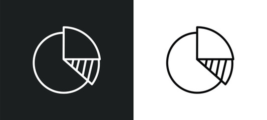Poster - data analysis pie chart line icon in white and black colors. data analysis pie chart flat vector icon from data analysis pie chart collection for web, mobile apps and ui.