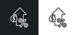 increase rate line icon in white and black colors. increase rate flat vector icon from increase rate collection for web, mobile apps and ui.