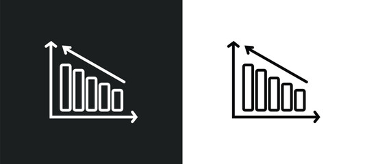 Poster - measure success line icon in white and black colors. measure success flat vector icon from measure success collection for web, mobile apps and ui.