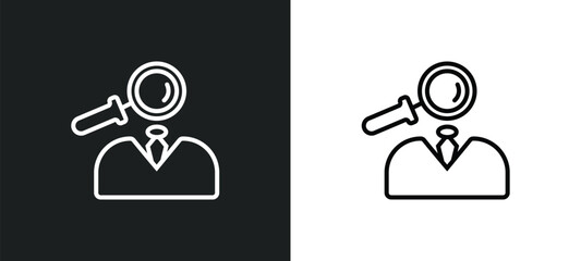 Poster - professional advance line icon in white and black colors. professional advance flat vector icon from