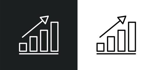 Poster - statistical chart line icon in white and black colors. statistical chart flat vector icon from statistical chart collection for web, mobile apps and ui.