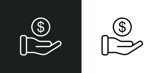 Poster - finance line icon in white and black colors. finance flat vector icon from finance collection for web, mobile apps and ui.