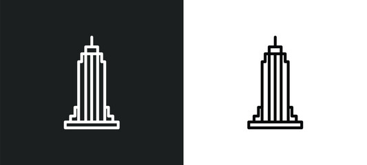 Poster - state building line icon in white and black colors. state building flat vector icon from state building collection for web, mobile apps and ui.
