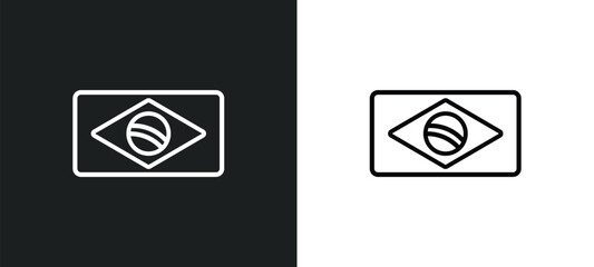 Poster - brazil line icon in white and black colors. brazil flat vector icon from brazil collection for web, 