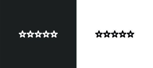 Poster - rating line icon in white and black colors. rating flat vector icon from rating collection for web, mobile apps and ui.