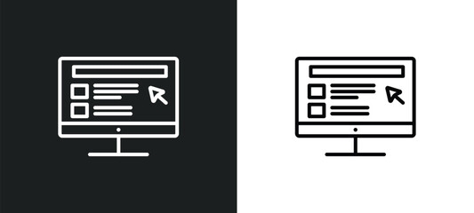 Poster - blog line icon in white and black colors. blog flat vector icon from blog collection for web, mobile apps and ui.