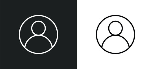 Poster - profile line icon in white and black colors. profile flat vector icon from profile collection for web, mobile apps and ui.