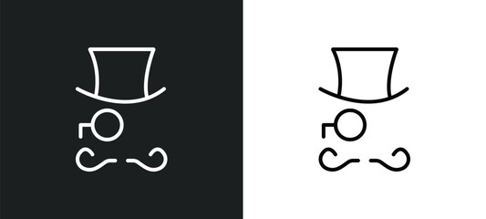 Poster - hipster line icon in white and black colors. hipster flat vector icon from hipster collection for web, mobile apps and ui.