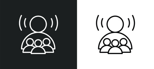 Poster - influencer line icon in white and black colors. influencer flat vector icon from influencer collection for web, mobile apps and ui.