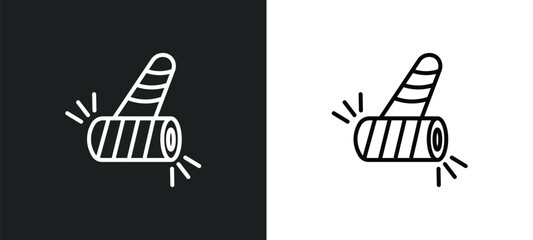 Poster - party blower line icon in white and black colors. party blower flat vector icon from party blower collection for web, mobile apps and ui.