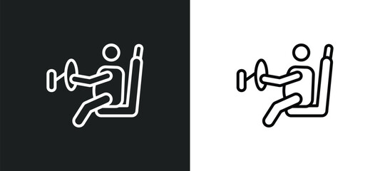Poster - man driving line icon in white and black colors. man driving flat vector icon from man driving collection for web, mobile apps and ui.