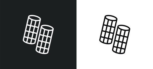 Poster - curlers line icon in white and black colors. curlers flat vector icon from curlers collection for web, mobile apps and ui.