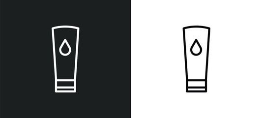 Poster - face cleanser line icon in white and black colors. face cleanser flat vector icon from face cleanser