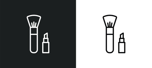 Poster - make up line icon in white and black colors. make up flat vector icon from make up collection for web, mobile apps and ui.